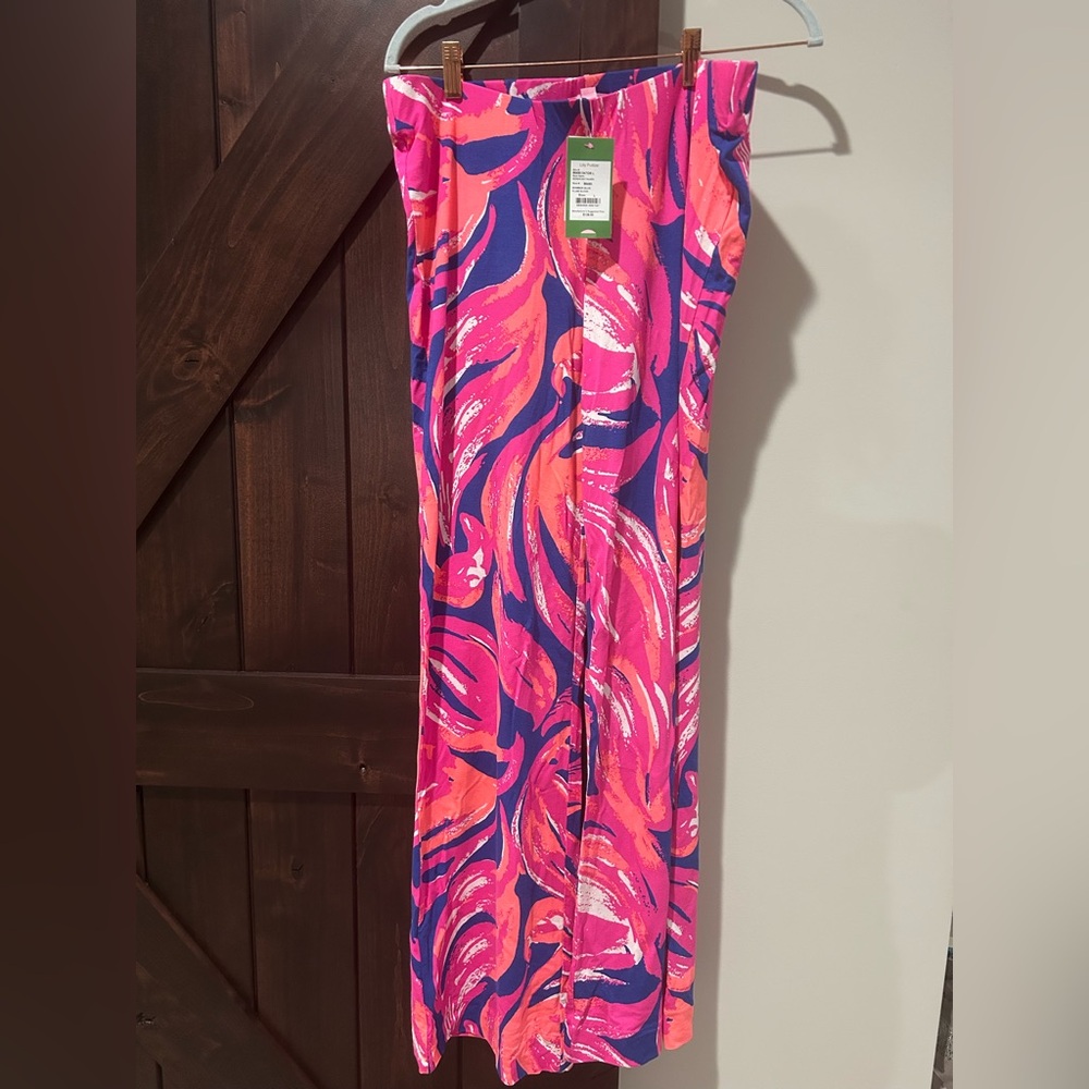 Lilly Pulitzer Pink and Blue Palazzo Pants - Picture 3 of 4